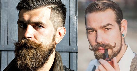 handlebar mustache with beard
